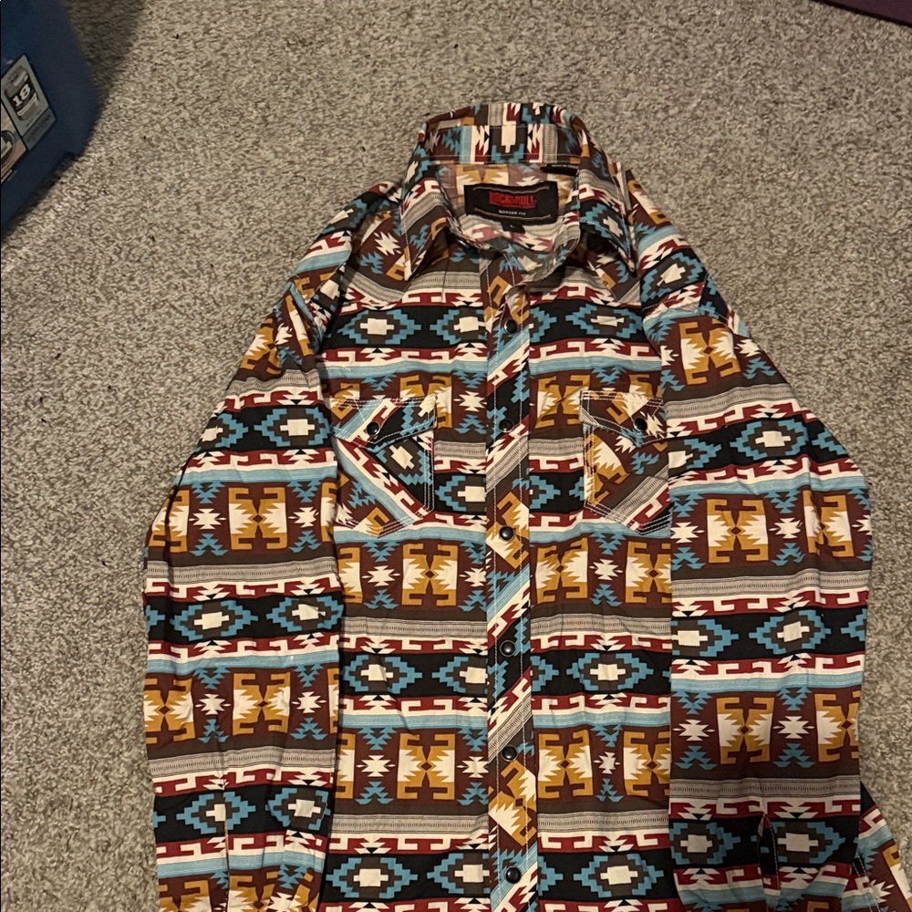Boys rock and roll button up shirt.